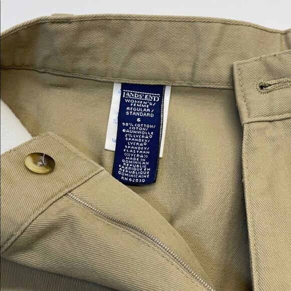 LANDS END Womens 6 Regular Khaki Ankle Pants - Picture 3 of 4
